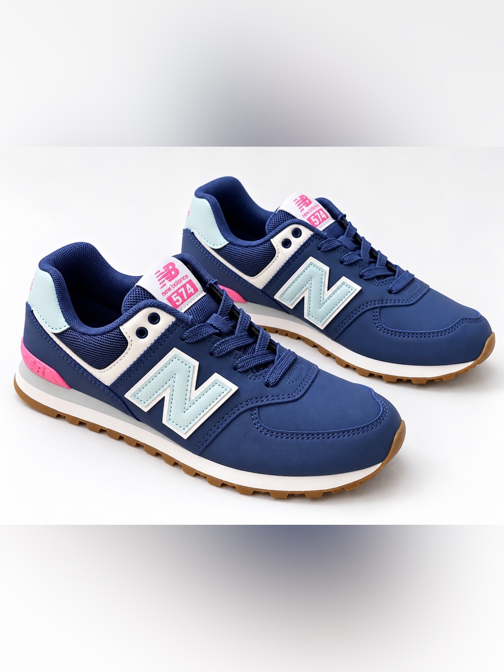 NIB New Balance 574 Kids Sneakers GC574NJ Blue Pink Youth 6